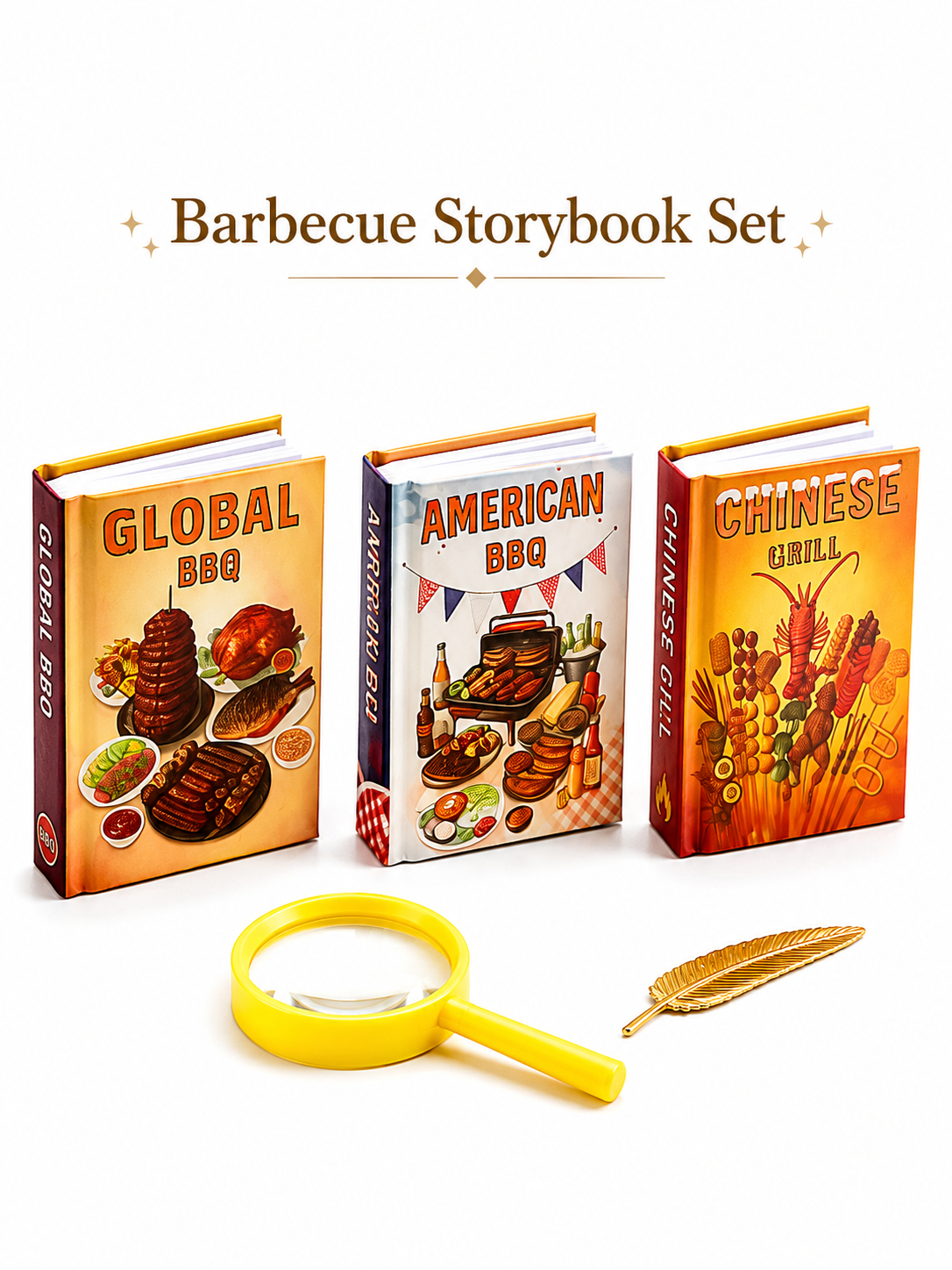 HOMEZEK 1:6 Miniature Barbecue Storybook Set for Dollhouse and Collectors