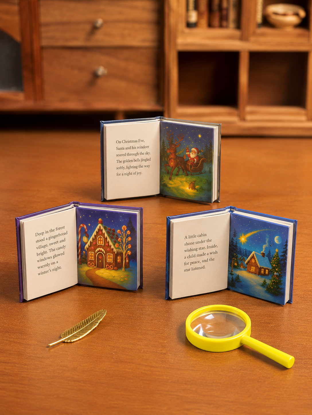 HOMEZEK 1:6 Miniature Christmas Storybook Set for Dollhouse and Collectors
