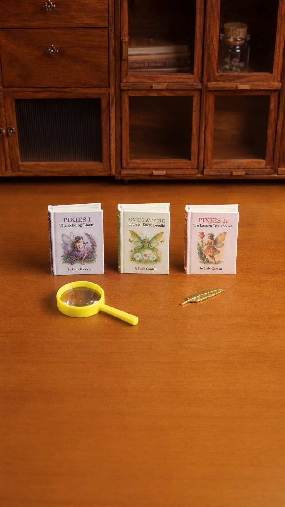 HOMEZEK 1:6 Miniature Flower Fairy Storybook Set for Dollhouse and Collectors