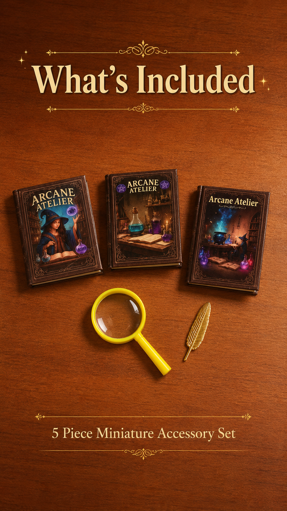 HOMEZEK 1:6 Miniature Magic Storybook Set for Dollhouse and Collectors