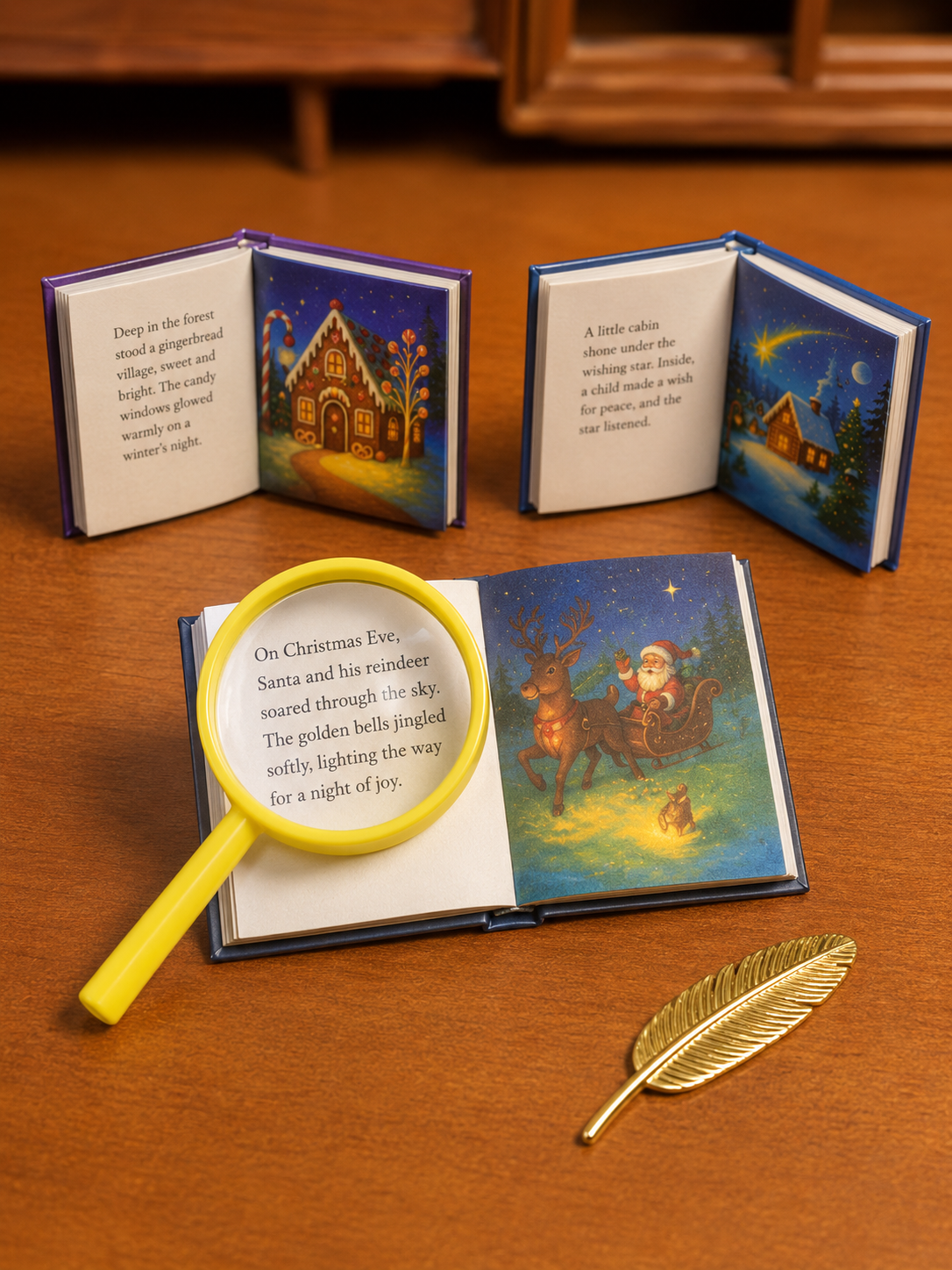 HOMEZEK 1:6 Miniature Christmas Storybook Set for Dollhouse and Collectors