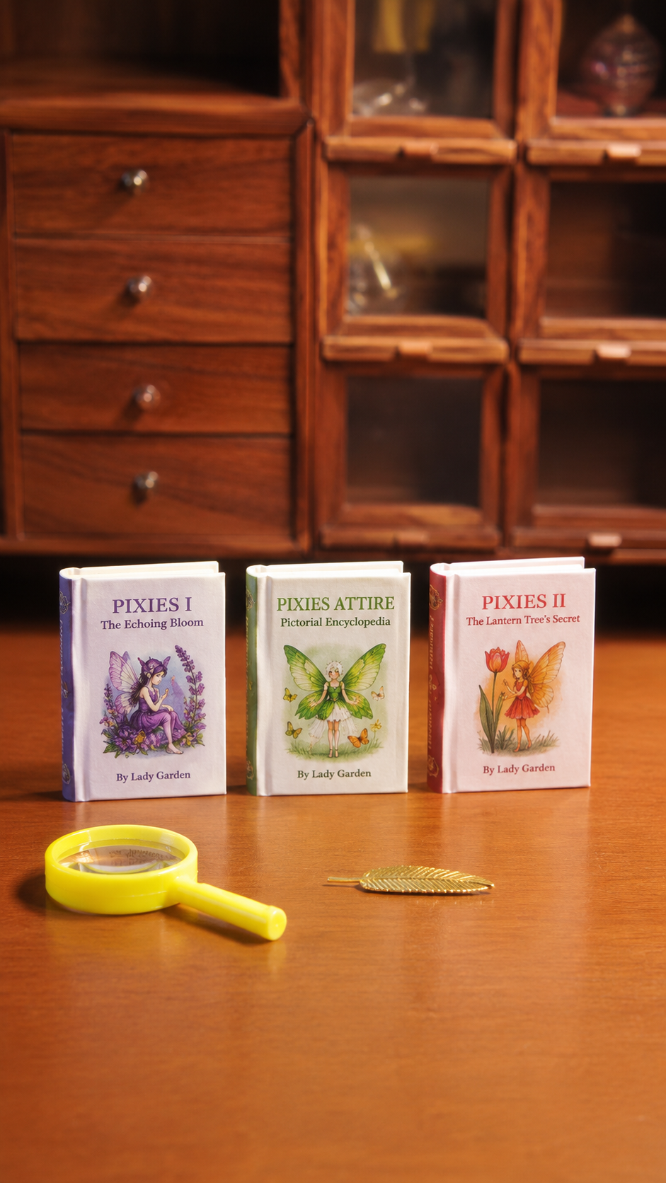 HOMEZEK 1:6 Miniature Flower Fairy Storybook Set for Dollhouse and Collectors