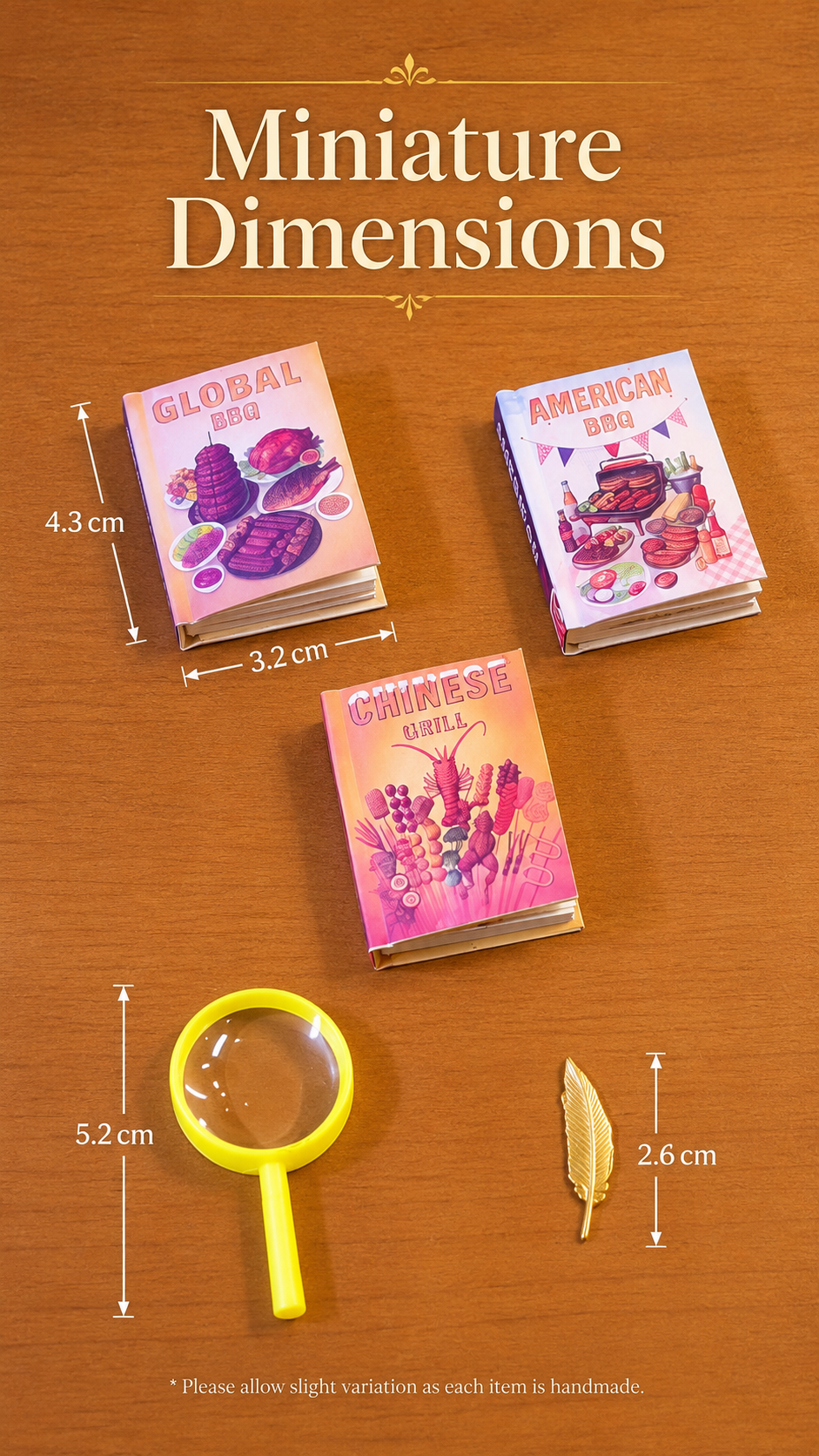 HOMEZEK 1:6 Miniature Barbecue Storybook Set for Dollhouse and Collectors