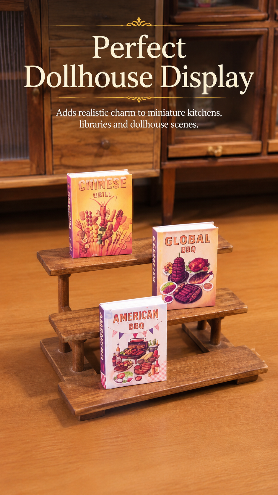 HOMEZEK 1:6 Miniature Barbecue Storybook Set for Dollhouse and Collectors
