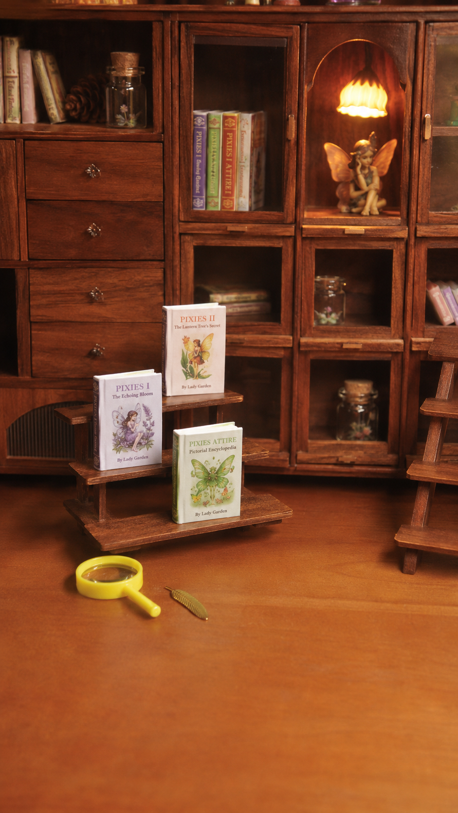 HOMEZEK 1:6 Miniature Flower Fairy Storybook Set for Dollhouse and Collectors