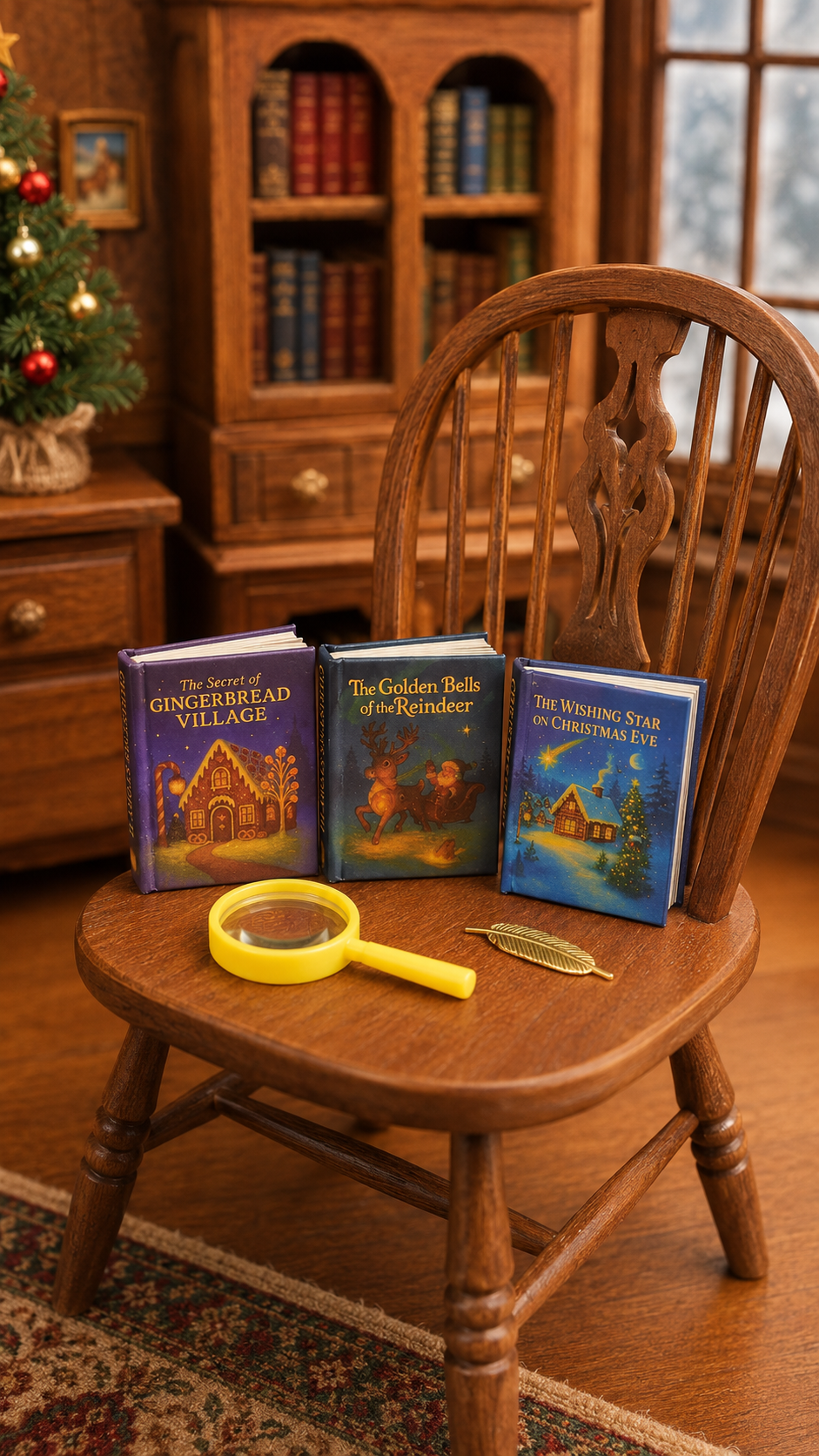 HOMEZEK 1:6 Miniature Christmas Storybook Set for Dollhouse and Collectors