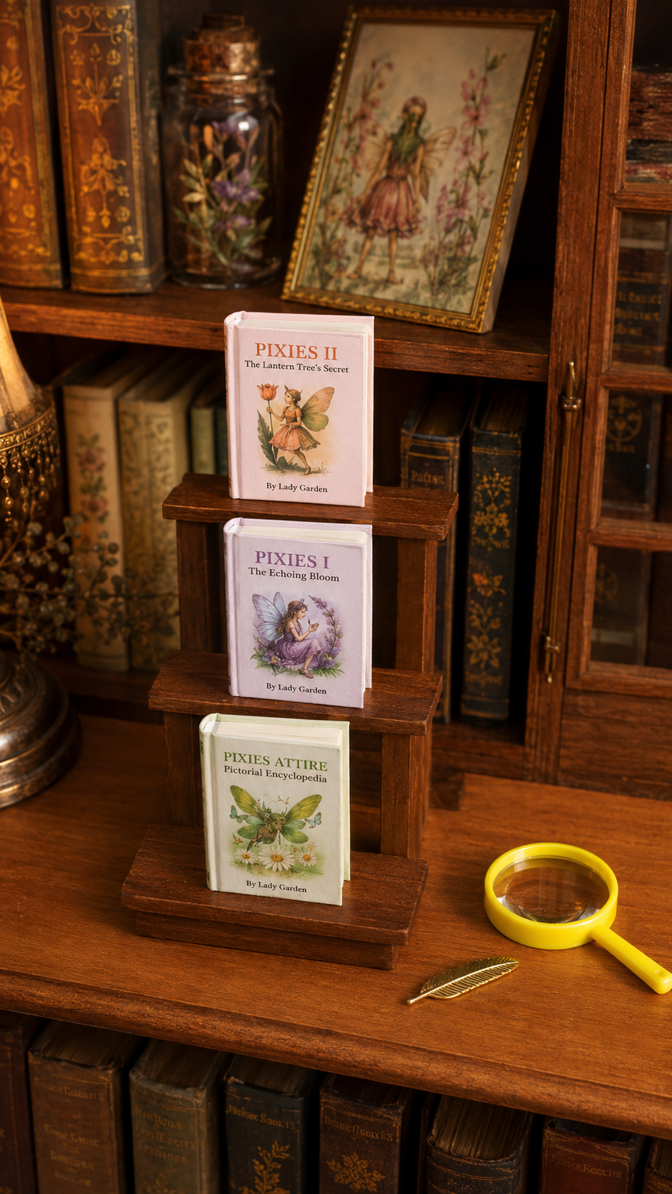 HOMEZEK 1:6 Miniature Flower Fairy Storybook Set for Dollhouse and Collectors
