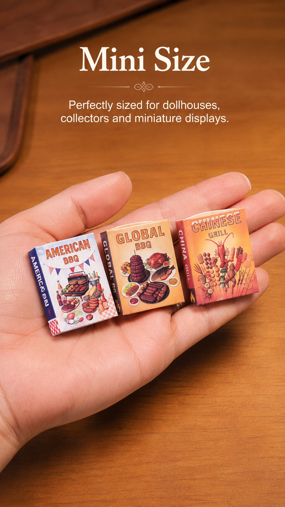 HOMEZEK 1:6 Miniature Barbecue Storybook Set for Dollhouse and Collectors