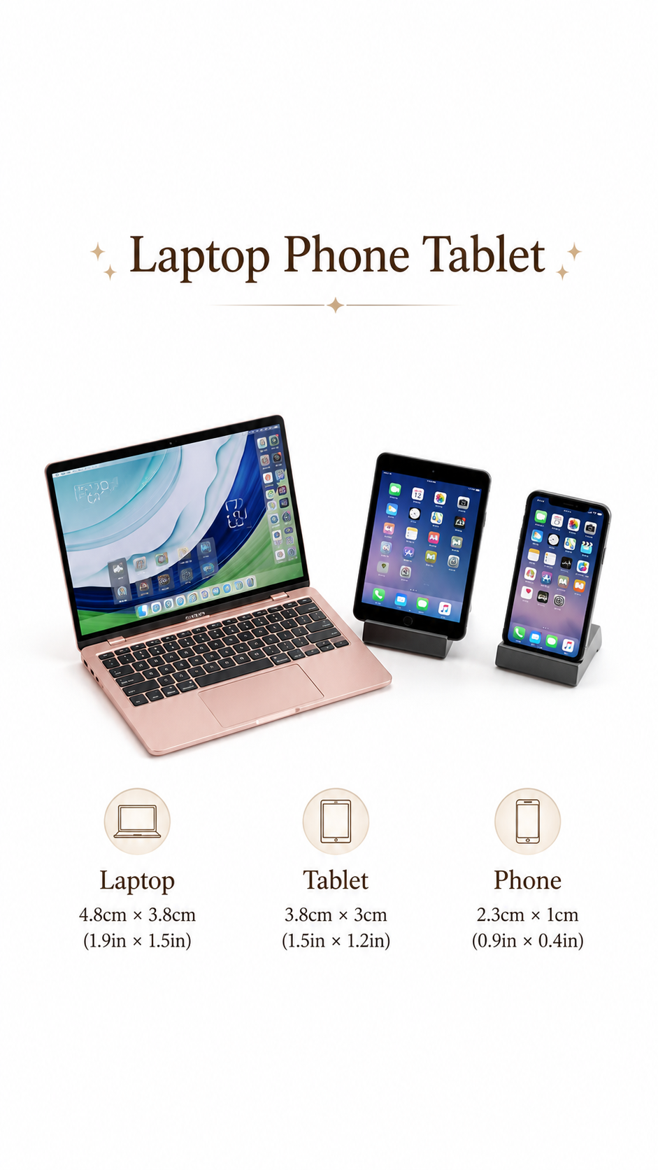 HOMEZEK 1:6 Miniature Laptop Phone Tablet Set for Dollhouse and Collectors